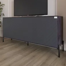 Тумба Lion Амарант 168x40x76.5 см Бетон темний/Графітовий (LION-043016) Тумба Lion Амарант 168x40x76.5 см Бетон темний/Графітовий (LION-043016)