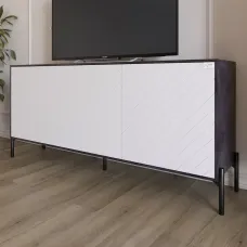 Тумба Lion Амарант 168x40x76.5 см Бетон темний/Білий (LION-043030) Тумба Lion Амарант 168x40x76.5 см Бетон темний/Білий (LION-043030)
