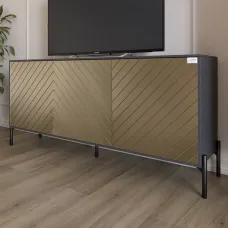 Тумба Lion Амарант 168x40x76.5 см Антрацит/Перламутровий металік (LION-043032) Тумба Lion Амарант 168x40x76.5 см Антрацит/Перламутровий металік (LION-043032)