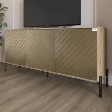 Тумба Lion Амарант 168x40x76.5 см Дуб Аппалачі/Перламутровий металік (LION-043033) Тумба Lion Амарант 168x40x76.5 см Дуб Аппалачі/Перламутровий металік (LION-043033)