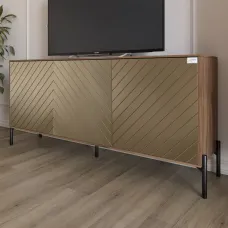Тумба Lion Амарант 168x40x76.5 см Дуб Ліворно/Перламутровий металік (LION-043035) Тумба Lion Амарант 168x40x76.5 см Дуб Ліворно/Перламутровий металік (LION-043035)