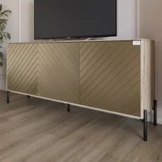 Тумба Lion Амарант 168x40x76.5 см Дуб Сонома/Перламутровий металік (LION-043036) Тумба Lion Амарант 168x40x76.5 см Дуб Сонома/Перламутровий металік (LION-043036)
