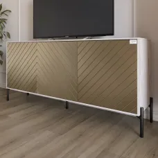Тумба Lion Амарант 168x40x76.5 см Самоа Димчастий/Перламутровий металік (LION-043041) Тумба Lion Амарант 168x40x76.5 см Самоа Димчастий/Перламутровий металік (LION-043041)