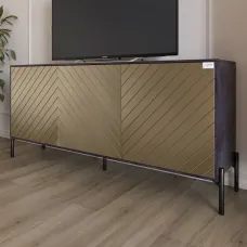 Тумба Lion Амарант 168x40x76.5 см Бетон темний/Перламутровий металік (LION-043046) Тумба Lion Амарант 168x40x76.5 см Бетон темний/Перламутровий металік (LION-043046)