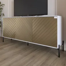 Тумба Lion Амарант 168x40x76.5 см Німфея Альба/Перламутровий металік (LION-043047) Тумба Lion Амарант 168x40x76.5 см Німфея Альба/Перламутровий металік (LION-043047)