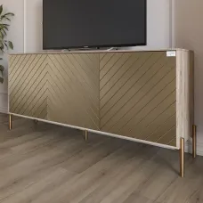 Тумба Lion Амарант 168x40x76.5 см Дуб Сонома/Перламутровий металік (LION-043052) Тумба Lion Амарант 168x40x76.5 см Дуб Сонома/Перламутровий металік (LION-043052)