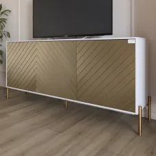Тумба Lion Амарант 168x40x76.5 см Німфея Альба/Перламутровий металік (LION-043062) Тумба Lion Амарант 168x40x76.5 см Німфея Альба/Перламутровий металік (LION-043062)