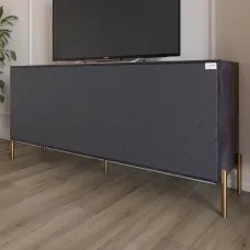 Тумба Lion Амарант 168x40x76.5 см Бетон темний/Графітовий (LION-043090) Тумба Lion Амарант 168x40x76.5 см Бетон темний/Графітовий (LION-043090)