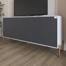 Тумба Lion Амарант 168x40x76.5 см Німфея Альба/Графітовий (LION-043091) Тумба Lion Амарант 168x40x76.5 см Німфея Альба/Графітовий (LION-043091)