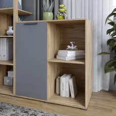 Тумба Lion Краш 82x43x86 см Дуб Аппалачі/Антрацит (LION-044120) Тумба Lion Краш 82x43x86 см Дуб Аппалачі/Антрацит (LION-044120)