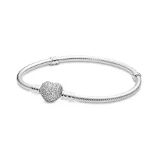 Браслет з сяючою застібкою у формі серця No Brand 590727CZ 18 см (2541663158)