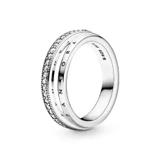 Каблучка потрійна з паве No Brand 199040C01 54 (2549984661)