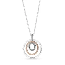 Кольє No Brand Двотонові кільця 389483C01 60 см (2556832865)