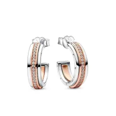 Серьги двухцветные с паве No Brand 282737C01 (2556955851)