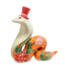 Інтер'єрна фігурка Pavone Gentleman Cobra with lily on the side 9x11 см Помаранчевий (262977)