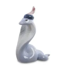 Інтер'єрна фігурка Pavone Cobra in a fancy hat 11x8 см Блакитний (262980)