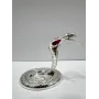 Інтер'єрна фігурка Crystal Silver Cobra with red stone 6x9 см Сріблястий (262992)