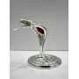 Інтер'єрна фігурка Crystal Silver Cobra with red stone 6x9 см Сріблястий (262992)