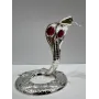 Интерьерная фигурка Crystal Silver Cobra with red stone 10x8 см Серебристый (262993)
