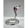 Интерьерная фигурка Crystal Silver Cobra with red stone 10x8 см Серебристый (262993)