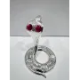 Интерьерная фигурка Crystal Silver Cobra with red stone 10x8 см Серебристый (262993)