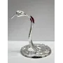 Интерьерная фигурка Crystal Silver Cobra with red stone 10x8 см Серебристый (262993)