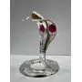 Интерьерная фигурка Crystal Silver Cobra with red stone 10x8 см Серебристый (262993)