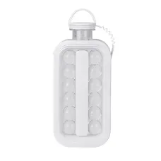 Портативна силіконова форма для льоду No Brand ICE Cube Tray пляшка 2в1 на 17 кульок Білий (2104618556)