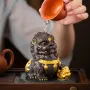 Фігурка для чайної церемонії No Brand Лев 10.5х10.5 см Чорно-золотий (2640420651)