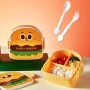Ланч-бокс RIAS B0303 Happy Burger с ложкой и вилкой 800 мл Разноцветный 3 шт (3_06577)
