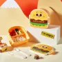 Ланч-бокс RIAS B0303 Happy Burger с ложкой и вилкой 800 мл Разноцветный 3 шт (3_06577)