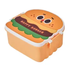 Ланч-бокс RIAS B0303 Happy Burger з ложкою та вилкою 800 мл Різнокольоровий 3 шт (3_06577)