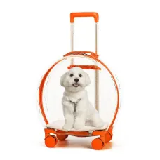 Сумка-тележка для переноски домашних питомцев CosmoPet CP-302 с телескопической ручкой 47х42х24 см Оранжевый (3_06585)