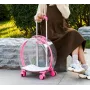 Сумка-візок для перенесення домашніх тварин CosmoPet CP-302 з телескопічною ручкою 47х42х24 см Рожевий (3_06589)