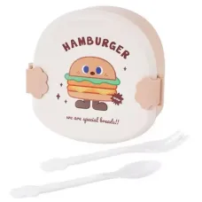 Ланч-бокс RIAS Hamburger з ложкою та вилкою 800 мл Різнокольоровий 3 шт (3_06604)