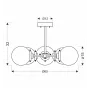 Люстра Candellux Lens 60x32 см Латунно-черный (35-01306)