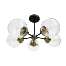Люстра Candellux Lens 60x32 см Латунно-черный (35-01306)