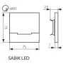 Светильник ступенчатый Kanlux Sabik 7.5x7.5x0.7 см Серебристый (Kan23802)