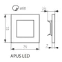 Світильник сходовий Kanlux Apus 7.5x7.5x0.7 см Сріблястий (Kan23800)