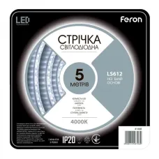 Лента светодиодная Feron LS612 led 9.6 Вт/м 12 В 4000K 5 м (2692782409)