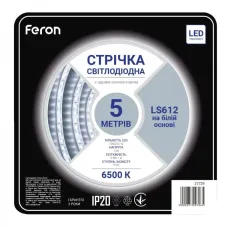 Led лента светодиодная Feron LS612 9.6 Вт/м 12 В 6500K 5 м Белый (2692706889)