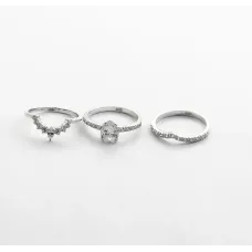 Тройное кольцо с фианитами Maxi Silver 9418 SE 16.0 Серебристый 3 шт Тройное кольцо с фианитами Maxi Silver 9418 SE 16.0 Серебристый 3 шт