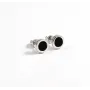 Пусети коло з оніксом Maxi Silver 9515 1.2 см Сріблясто-чорний