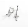 Серьги с фианитами Maxi Silver 9500 3 см Серебристо-черный