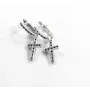 Серьги с фианитами Maxi Silver 9500 3 см Серебристо-черный