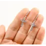 Серьги с фианитами Maxi Silver 9500 3 см Серебристо-черный