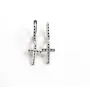 Серьги с фианитами Maxi Silver 9500 3 см Серебристо-черный