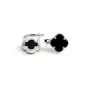 Серьги клевер с ониксом Maxi Silver 9486 1.1 см Серебристо-черный