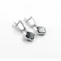 Серьги клевер с ониксом Maxi Silver 9422 1.1х2.6 см Серебристо-черный