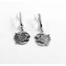 Серьги волки Maxi Silver 6870 1.8х3.6 см Серебристый